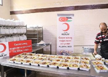 Kızılay’ın Gazze’deki Aşevi Yeniden Yemek Çıkarmaya Başladı